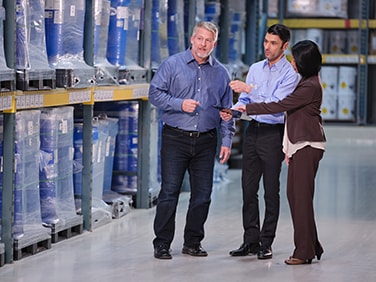 Employees in a manufacturing facility